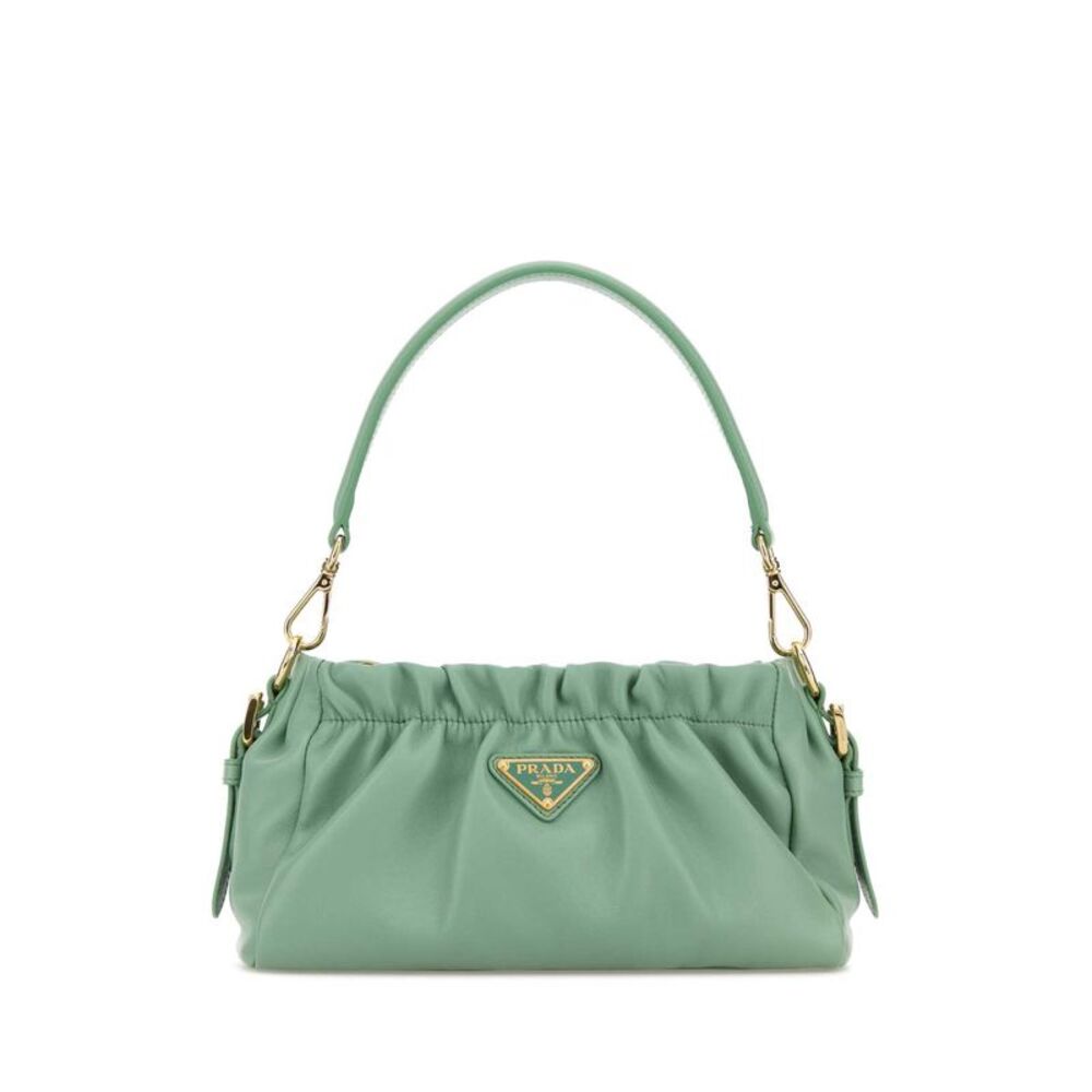 Prada Women Mint Green Nappa Leather Handbag
